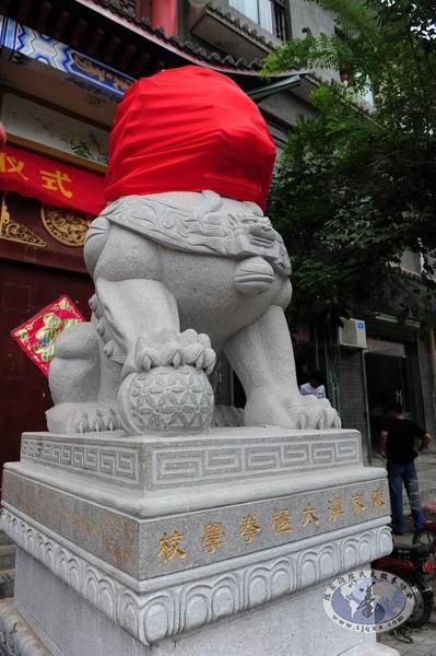 泉州太极拳馆赠送给陈家沟太极拳学校的石狮揭纱仪式（配图）