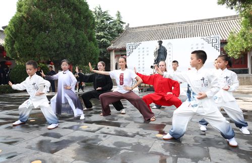 中外少年学员练拳（演示图）